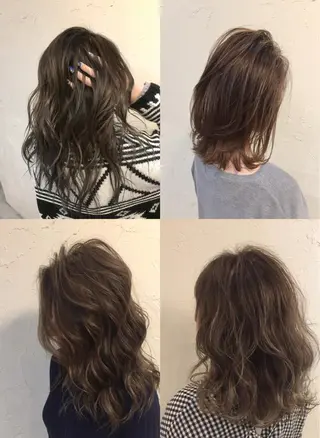 カラー 韓国レイヤー外国人風 透明感カラー髪質改善のヘアスタイル