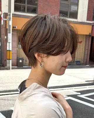 ショート カラー 神戸ボブ✂️ ioe三宮/田 伸佳のヘアスタイル