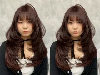 ロング カラー レイヤー/艶カラー /韓国ヘア/高松のヘアスタイル