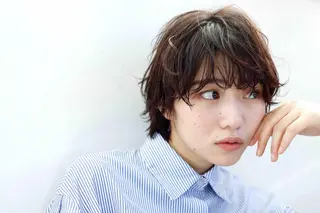 ショート カラー パーマ 【全席個室サロン】 NUMBER 天王寺のヘアスタイル