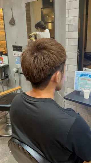 カラー メンズ lafith hair Glanz 桂所属・かじももな｜縮毛矯正 ｜透明感カラーのヘアスタイル