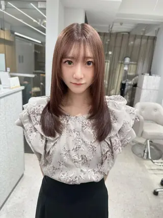 ロング 京都レイヤーカット/ 縮毛矯正/羽柴りくのヘアスタイル