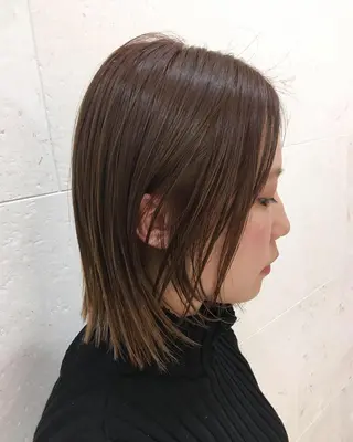 セミロング カラー 斉藤 貴也のヘアスタイル