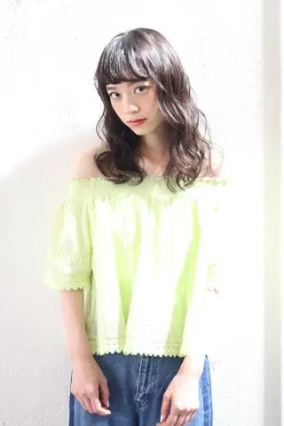 ロング パーマ 玉元 真由美のヘアスタイル