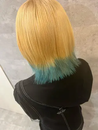 ミディアム カラー ヘアアレンジ ネイル マツエク・マツパ ダブルカラー 新宿のヘアスタイル