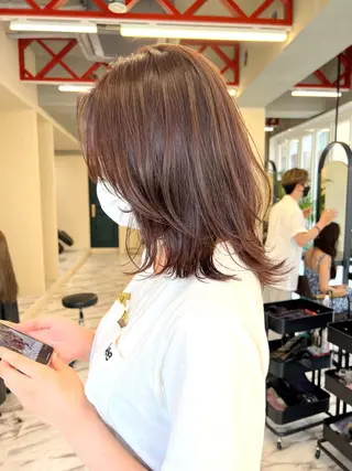 ミディアム カラー ヘアアレンジ 髪質改善/縮毛矯正 鈴木裕介のヘアスタイル