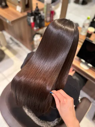 ロング パーマ ツヤ髪縮毛矯正💫/ ハイトーン/あゆみのヘアスタイル