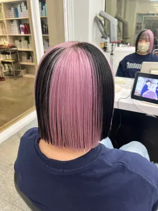 カラー 渋谷🎨ハイトーン ×エクステ🎨レンのヘアスタイル