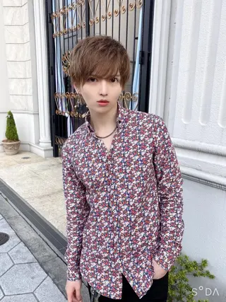 ショート カラー メンズ メッシュカラー 艶髪/西尾 幸樹のヘアスタイル