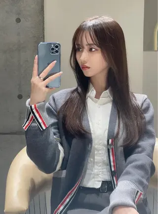 ロング 福岡縮毛矯正✨️ ストレート 向井和輝のヘアスタイル