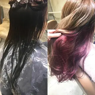 ミディアム カラー パーマ ヘアアレンジ メンズ キッズ ネイル マツエク・マツパ サロンドミルク 原宿のヘアスタイル