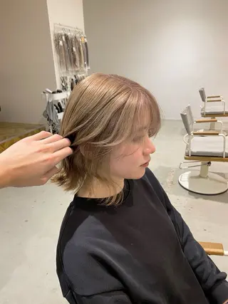 ミディアム カラー yate'/ Wカラー/小出捷也のヘアスタイル