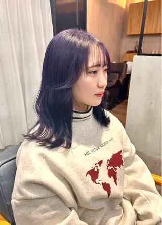 セミロング カラー 韓国×髪質改善カラー 💎hinaのヘアスタイル