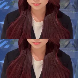 ロング カラー 💖大人韓国ヘア💖 韓国艶カラー【銀座】のヘアスタイル