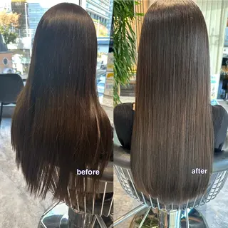 ロング レスピア銀座中央通り店所属・酸性ストレート/ 透明感カラー/中村利のヘアスタイル