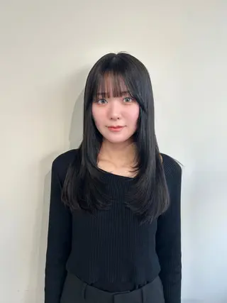 ロング 新潟/万代/レイヤー 韓国風/明間未来のヘアスタイル