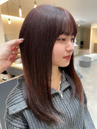 セミロング カラー ✂️無料カットモデル ✂️佐々木悠月のヘアスタイル