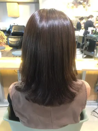 セミロング 青木 ありさのヘアスタイル