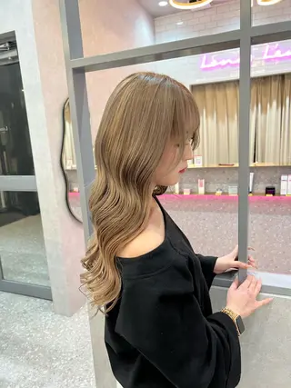 ロング カラー ヘアアレンジ ARIA💎縮毛矯正 ブリーチ💎複雑履歴のヘアスタイル