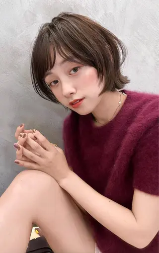 カラー レイヤー/暖色カラー /パーマ/落合 歩夢のヘアスタイル