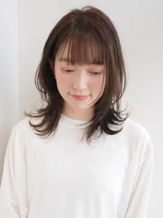 ミディアム カラー 名駅/大人可愛い /艶髪/流音のヘアスタイル