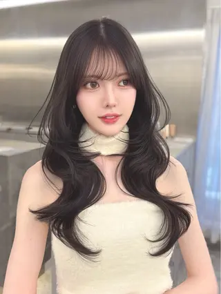 ロング カラー MAEUL NAGOYA所属・前髪顔周り/レイヤー 韓国/桔川恒のヘアスタイル