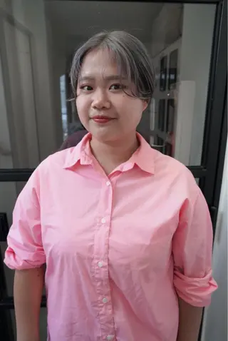 ショート カラー wabi【ワビ】所属・manami/ヘア セット/ハイトーンのヘアスタイル