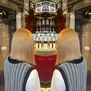 ミディアム カラー ハイライト/レイヤー /ハイトーン/AOIのヘアスタイル