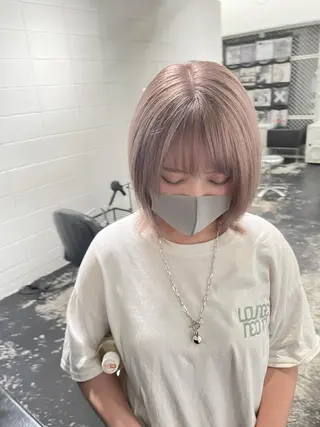 ミディアム カラー ヘアアレンジ 艶ハイトーン/ヘア アレンジAYAKAのヘアスタイル