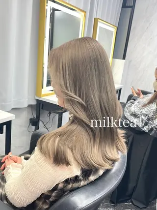 ロング カラー エクステ🩵ブリーチ 韓国ヘア🩵KAEのヘアスタイル