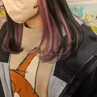 セミロング カラー fuwat所属・秋葉原でカラーする なら🐉ちぇーたんのヘアスタイル