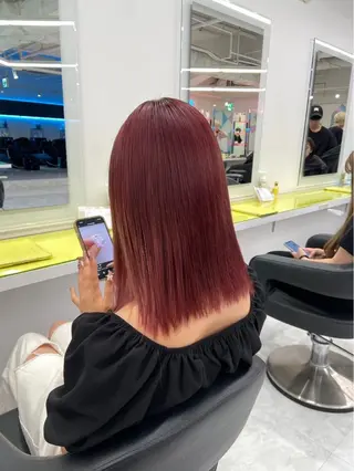 ミディアム カラー トレンド暖色ヘア🍒 miu🍒のヘアスタイル