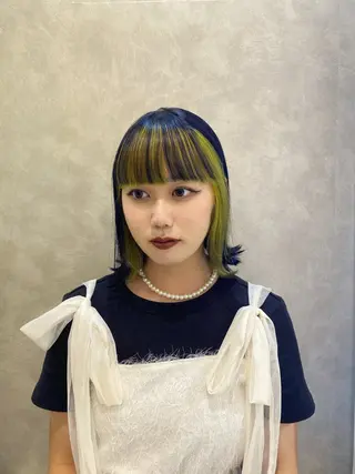 ミディアム カラー あいり 福岡美容師のヘアスタイル