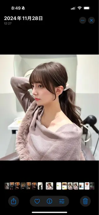 セミロング カラー 顔周りカット/髪質改 善/新宿/畑中稔里のヘアスタイル