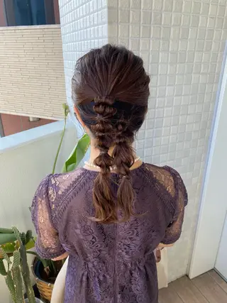 ヘアアレンジ 透けるベージュ/ 艶カラー♡のヘアスタイル