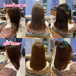 セミロング パーマ ブリーチ縮毛矯正/ デサキ ショウヘイのヘアスタイル