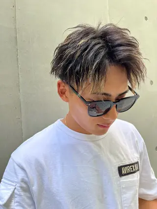 ミディアム メンズ シャドウパーマ/メン ズカット/だいじゅのヘアスタイル