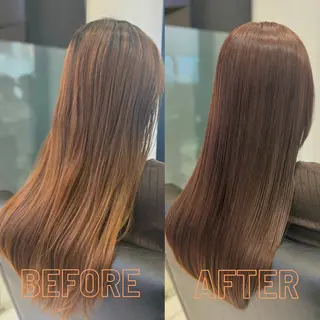 ロング YASU🍎CUT 赤系カラー/ヘアケアのヘアスタイル