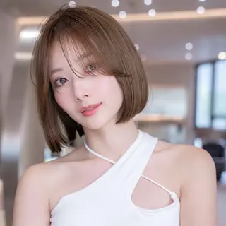 ミディアム カラー パーマ 渋谷ボブ/レイヤー ボブ田中航平のヘアスタイル