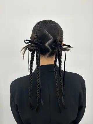 セミロング ヘアアレンジ 韓国ヘア/顔周り ヘアセット/加藤優里のヘアスタイル