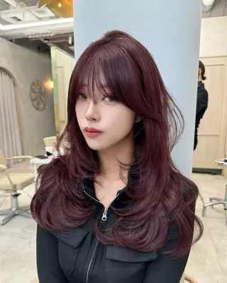 ロング セジュン 韓国レイヤー/顔周りのヘアスタイル