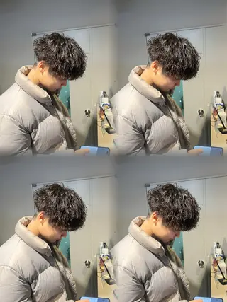 ショート カラー パーマ メンズ 韓国レイヤーカット /REIのヘアスタイル