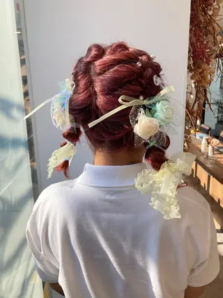 セミロング ヘアアレンジ 一ノ瀬 蘭のヘアスタイル