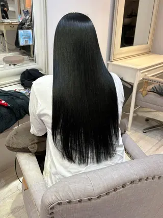 ロング 髪質改善、パーマ 山崎純生のヘアスタイル