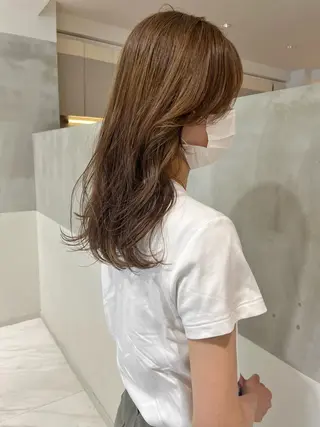 セミロング カラー minami🪷 暖色カラーのヘアスタイル