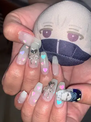 ネイル NES NAIL所属・さゆり￤推しキャラ ￤ロングネイル🩷のネイルデザイン