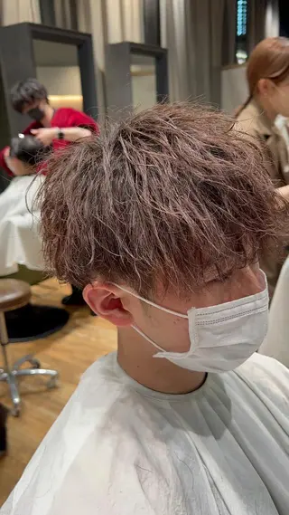 ショート カラー パーマ メンズ 【パーマ満足度No. 1🥇】宮脇 大樹のヘアスタイル