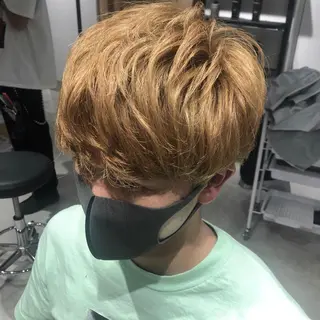 ショート カラー パーマ ヘアアレンジ メンズ パーソナルカラー合わ せたカラー🤍なつみのヘアスタイル