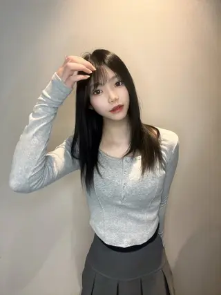 セミロング 髪質改善/shuki 韓国/代表取締役のヘアスタイル