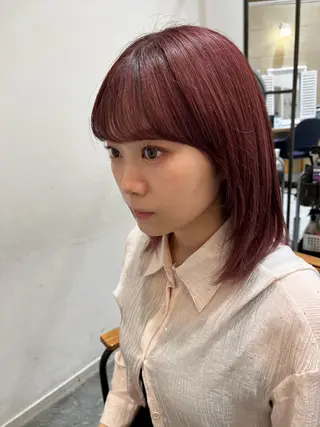 ミディアム カラー ハイトーンカラー 中村優成のヘアスタイル